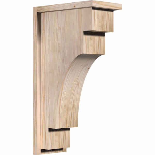 Ekena Millwork Mediterranean Smooth Corbel w/Backplate, Douglas Fir, 7 1/2"W x 14"D x 26"H COR08X14X26MED01SDF - main